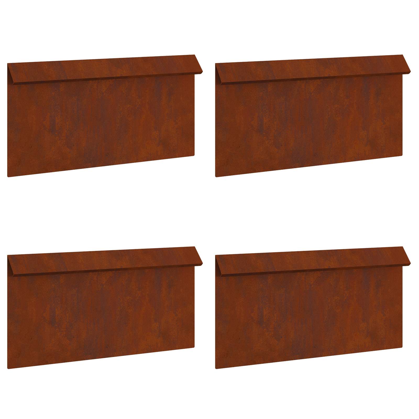 Recinto per lumache 4 pcs Ruggine 50 x 3,5 x 25 cm | homemem39