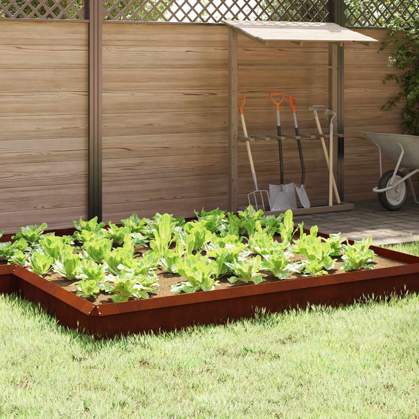 Recinto per lumache 16 pcs Ruggine 50 x 3,5 x 25 cm | homemem39