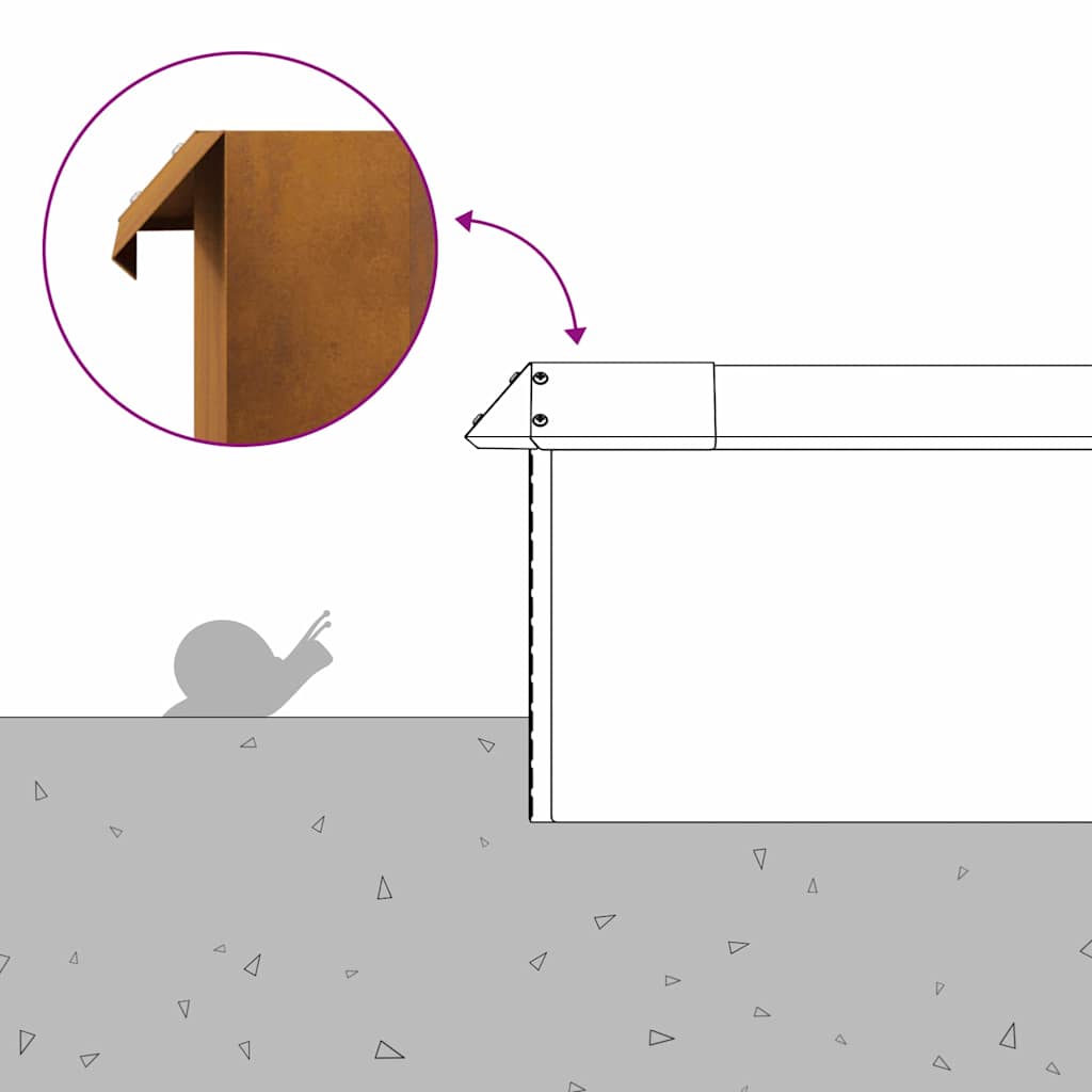 Recinto per lumache 16 pcs Ruggine 50 x 3,5 x 25 cm