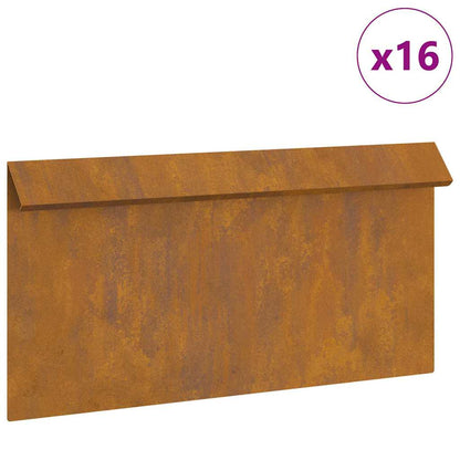 Recinto per lumache 16 pcs Ruggine 50 x 3,5 x 25 cm
