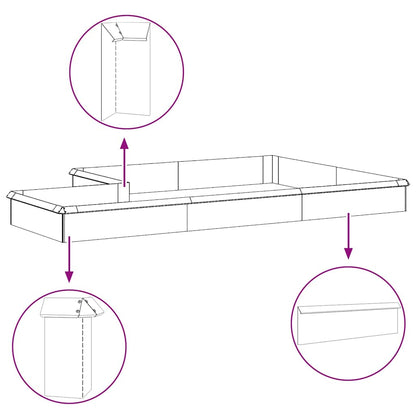 Recinto per lumache 4 pcs Argento 100 x 3,5 x 25 cm