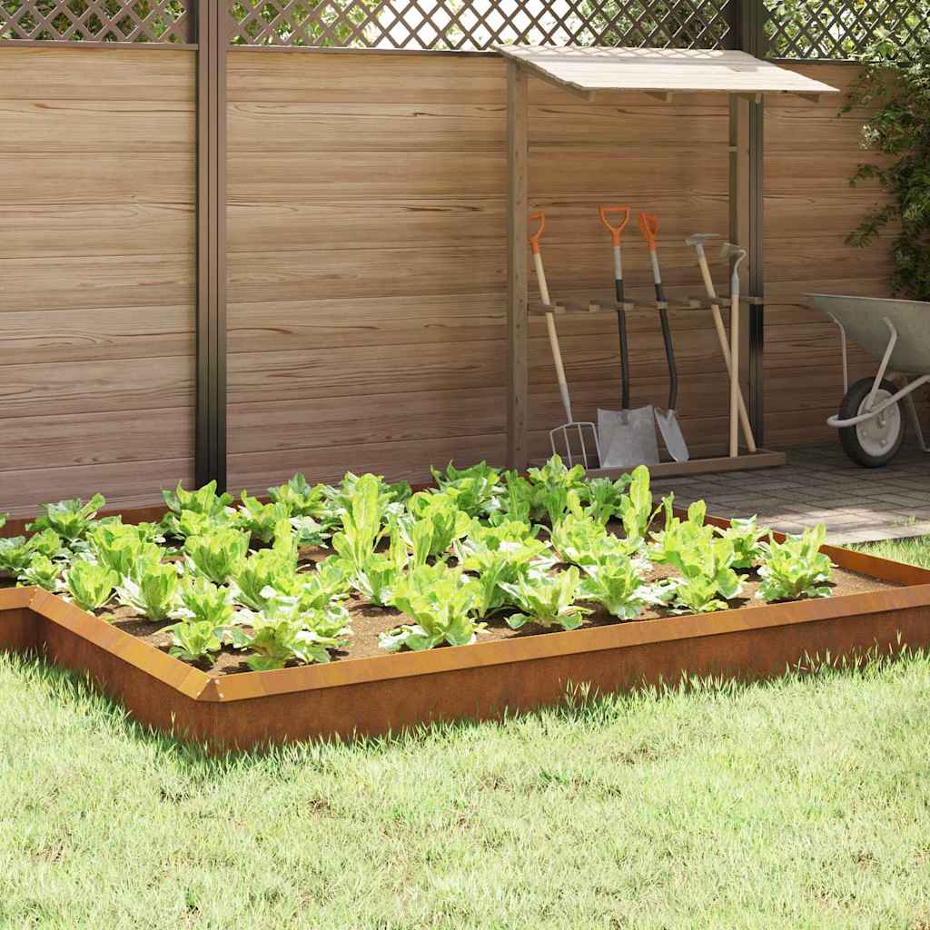 Recinto per lumache 4 pcs Ruggine 100 x 3,5 x 25 cm