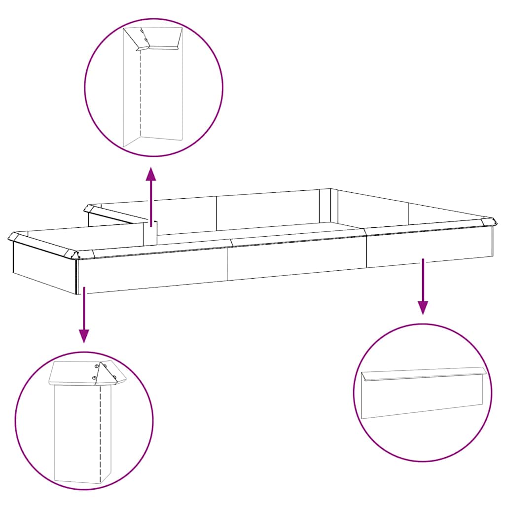 Recinto per lumache 4 pcs Ruggine 100 x 3,5 x 25 cm