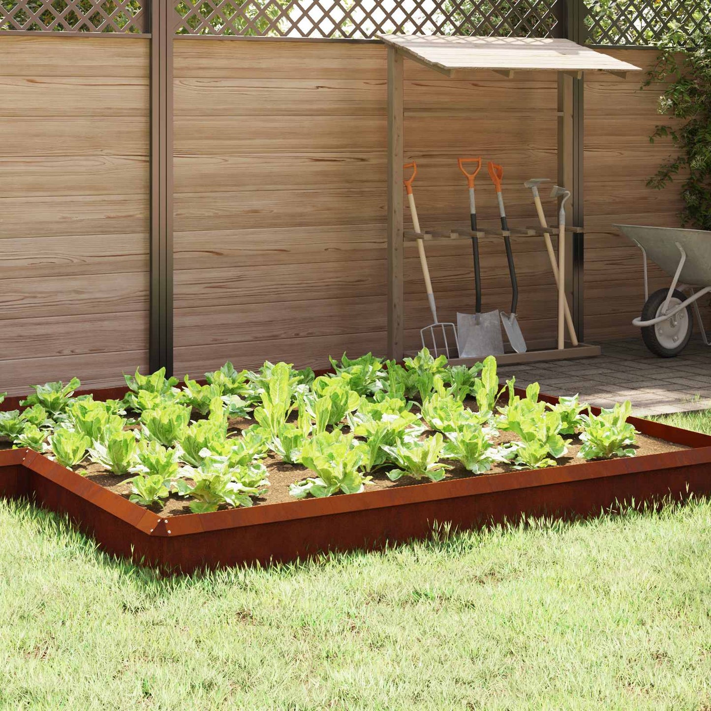 Recinto per lumache 16 pcs Ruggine 100 x 3,5 x 25 cm | homemem39