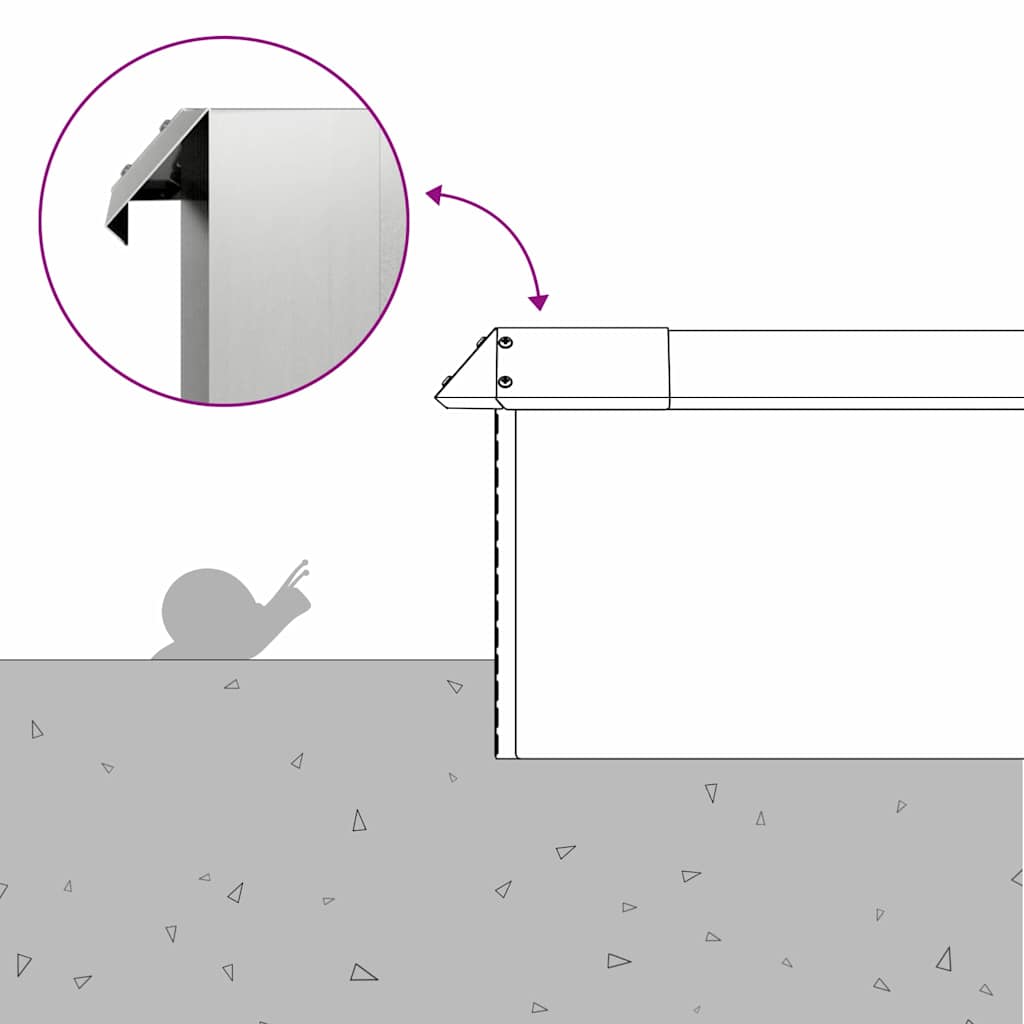 Recinto per lumache Argento 13,5 x 13,5 x 25 cm Acciaio zincato