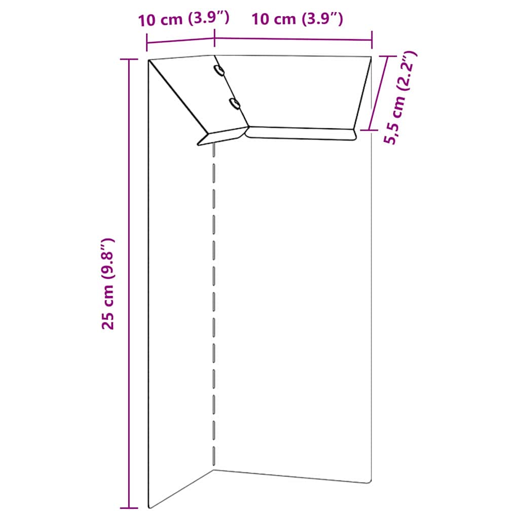 Recinto per lumache 4 pcs Ruggine 10 x 10 x 25 cm