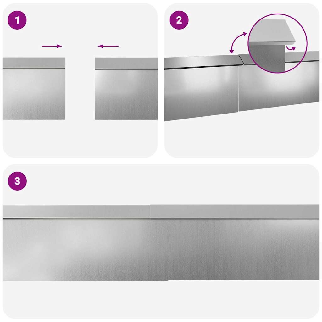 Recinzioni per lumache 8 pcs Argento Acciaio zincato