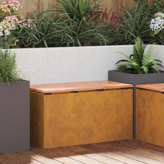 Panchina da giardino Ruggine 80 x 40 x 43 cm acciaio corten
