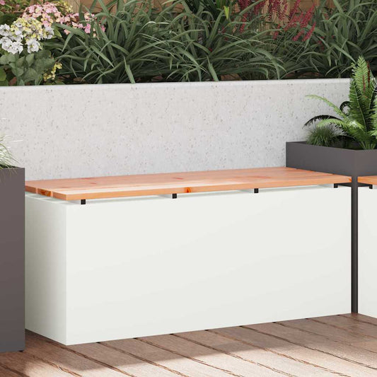 Panchina da giardino Bianco 100 x 40 x 43 cm Acciaio