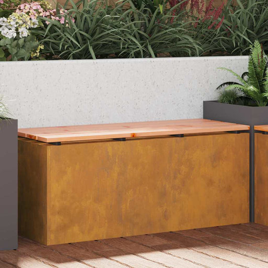 Panchina da giardino Ruggine 100 x 40 x 43 cm acciaio corten
