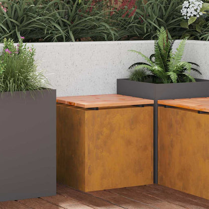 Panchina da giardino Ruggine 40 x 40 x 43 cm acciaio corten
