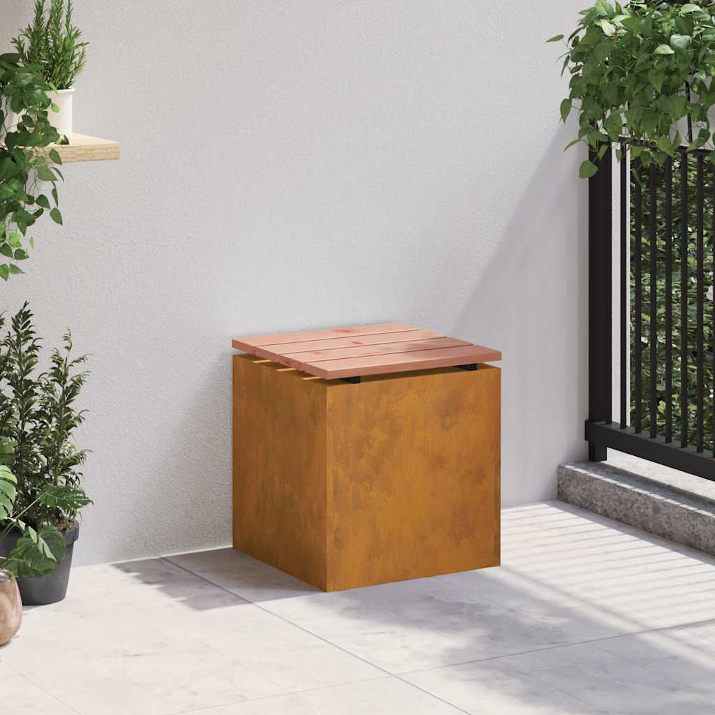 Panchina da giardino Ruggine 40 x 40 x 43 cm acciaio corten