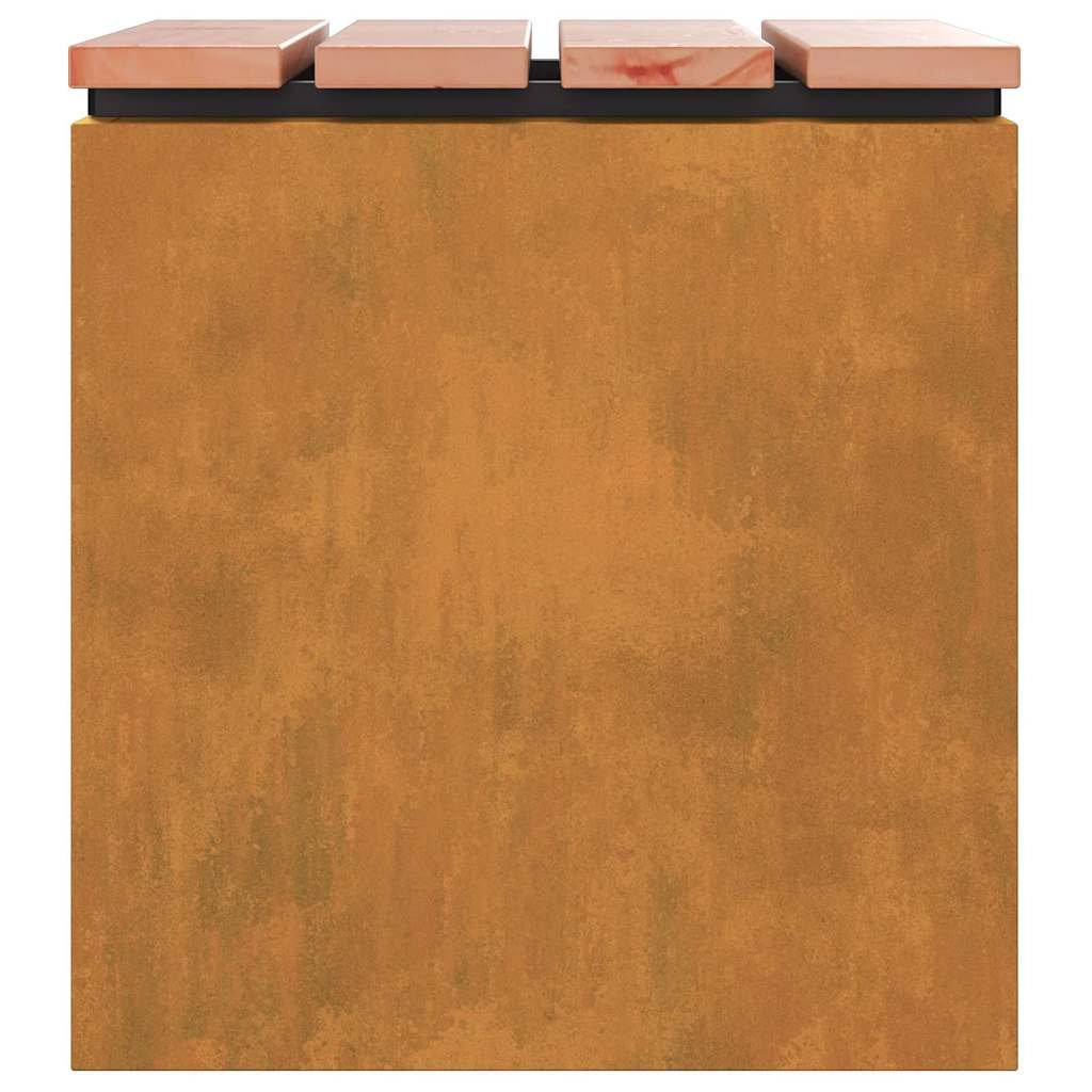 Panchina da giardino Ruggine 40 x 40 x 43 cm acciaio corten