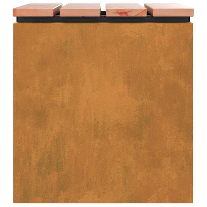 Panchina da giardino Ruggine 40 x 40 x 43 cm acciaio corten