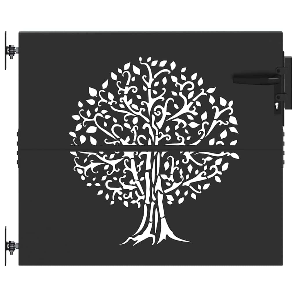 Cancello da giardino con blocco Nero 85 x 100 cm