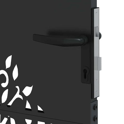 Cancello da giardino con blocco Nero 85 x 125 cm | homemem39