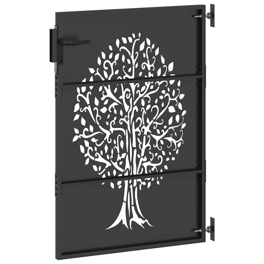 Cancello da giardino con blocco Nero 85 x 125 cm | homemem39