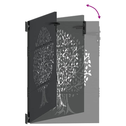 Cancello da giardino con blocco Nero 85 x 125 cm | homemem39