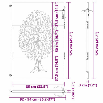 Cancello da giardino con blocco Nero 85 x 125 cm | homemem39