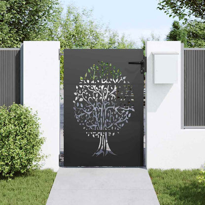 Cancello da giardino con blocco Nero 85 x 150 cm