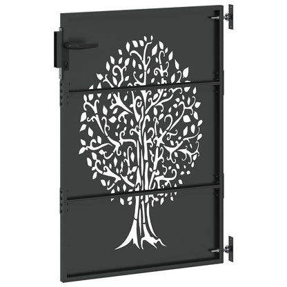 Cancello da giardino con blocco Nero 85 x 150 cm | homemem39