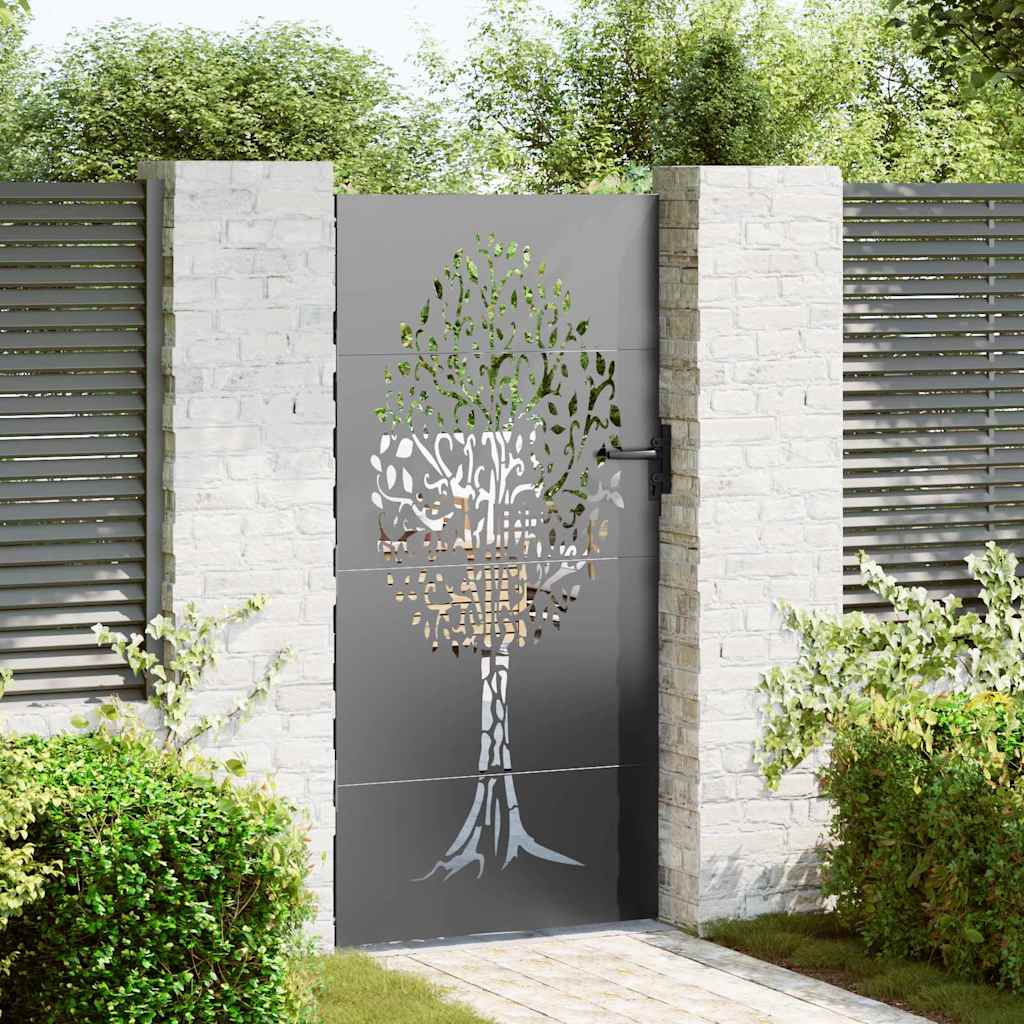 Cancello da giardino con blocco Nero 85 x 175 cm | homemem39