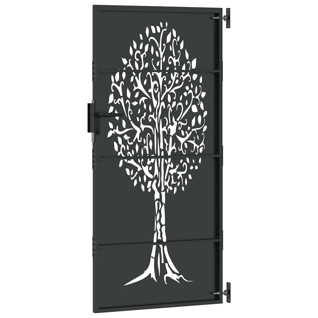 Cancello da giardino con blocco Nero 85 x 175 cm | homemem39