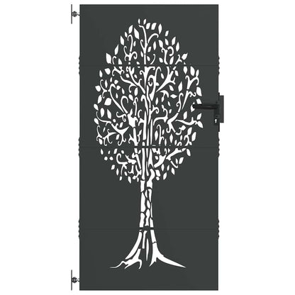 Cancello da giardino con blocco Nero 85 x 175 cm | homemem39