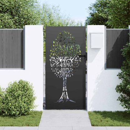 Cancello da giardino con blocco Nero 85 x 200 cm