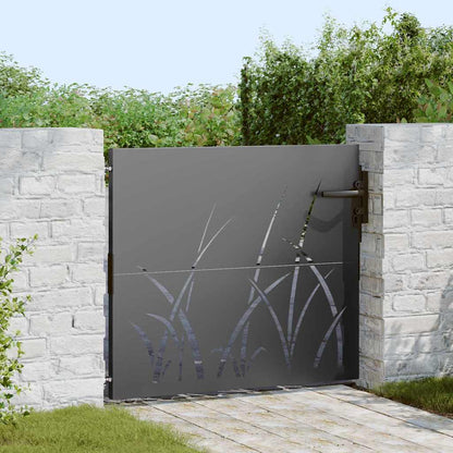 Cancello da giardino con blocco Nero 85 x 100 cm