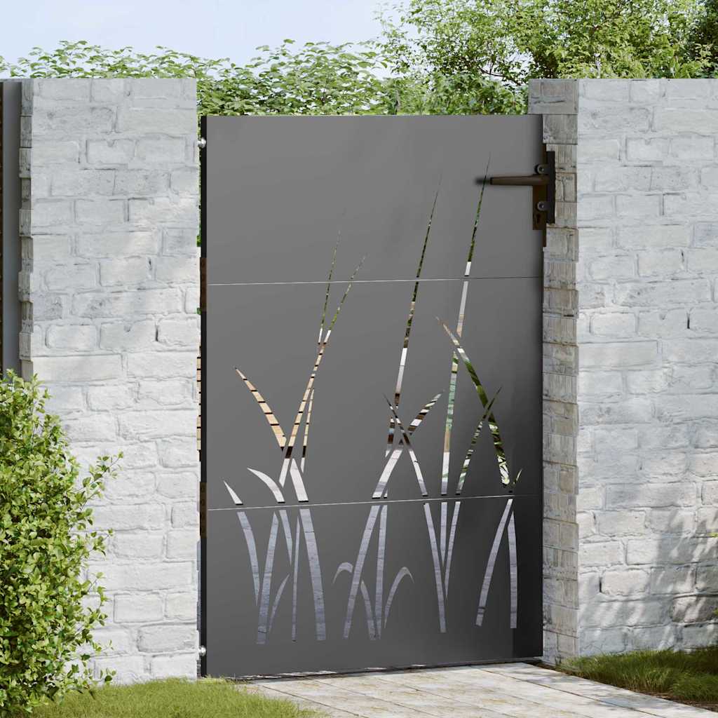 Cancello da giardino con blocco Nero 85 x 125 cm | homemem39