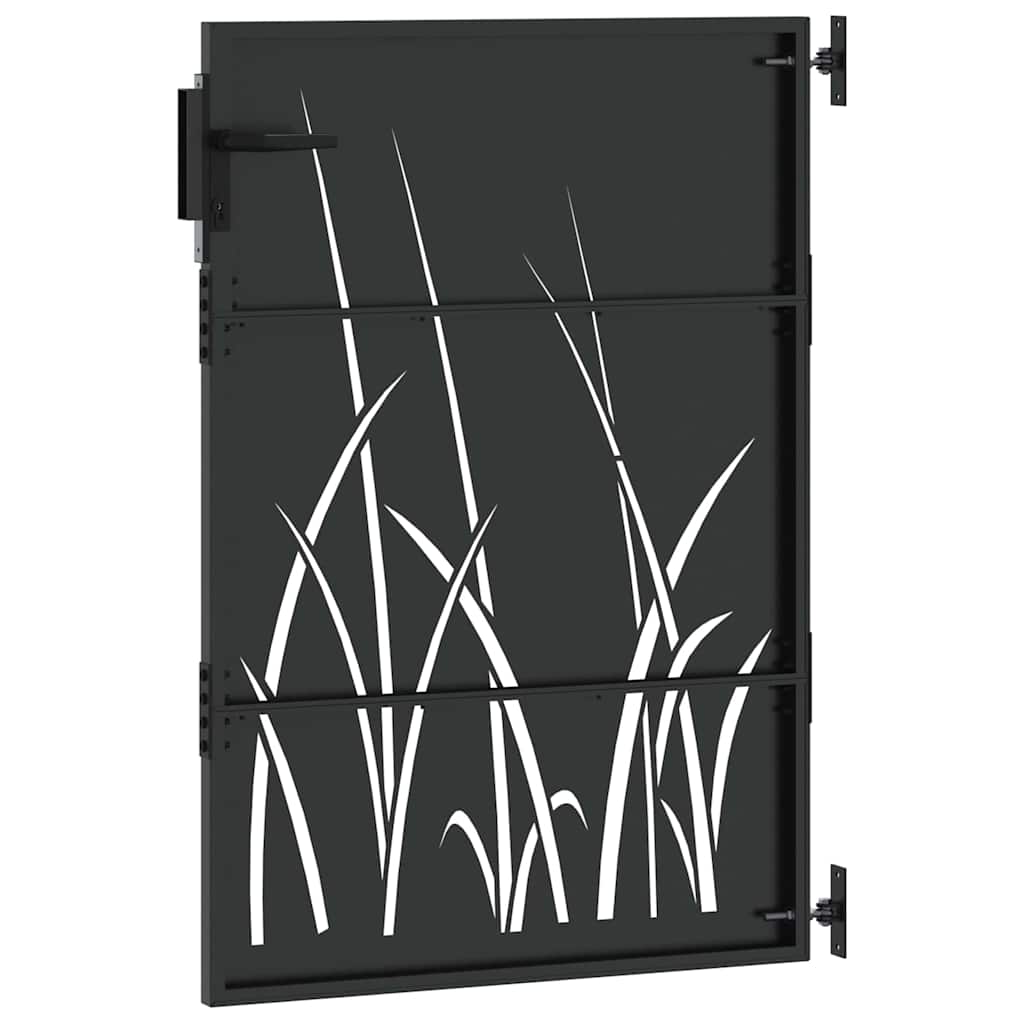 Cancello da giardino con blocco Nero 85 x 150 cm | homemem39
