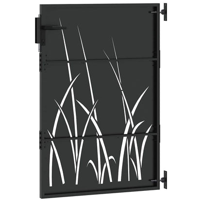 Cancello da giardino con blocco Nero 85 x 150 cm | homemem39