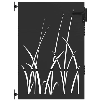Cancello da giardino con blocco Nero 85 x 150 cm