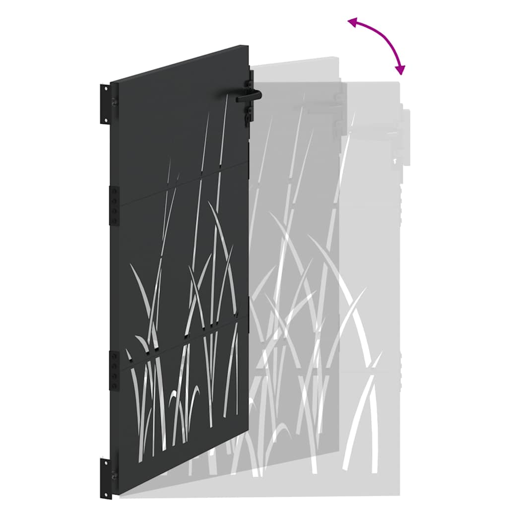 Cancello da giardino con blocco Nero 85 x 150 cm | homemem39