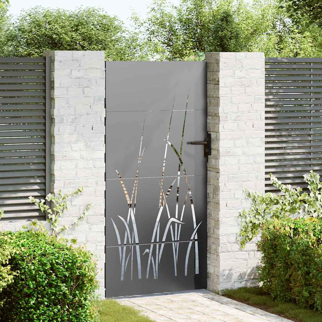 Cancello da giardino con blocco Nero 85 x 175 cm