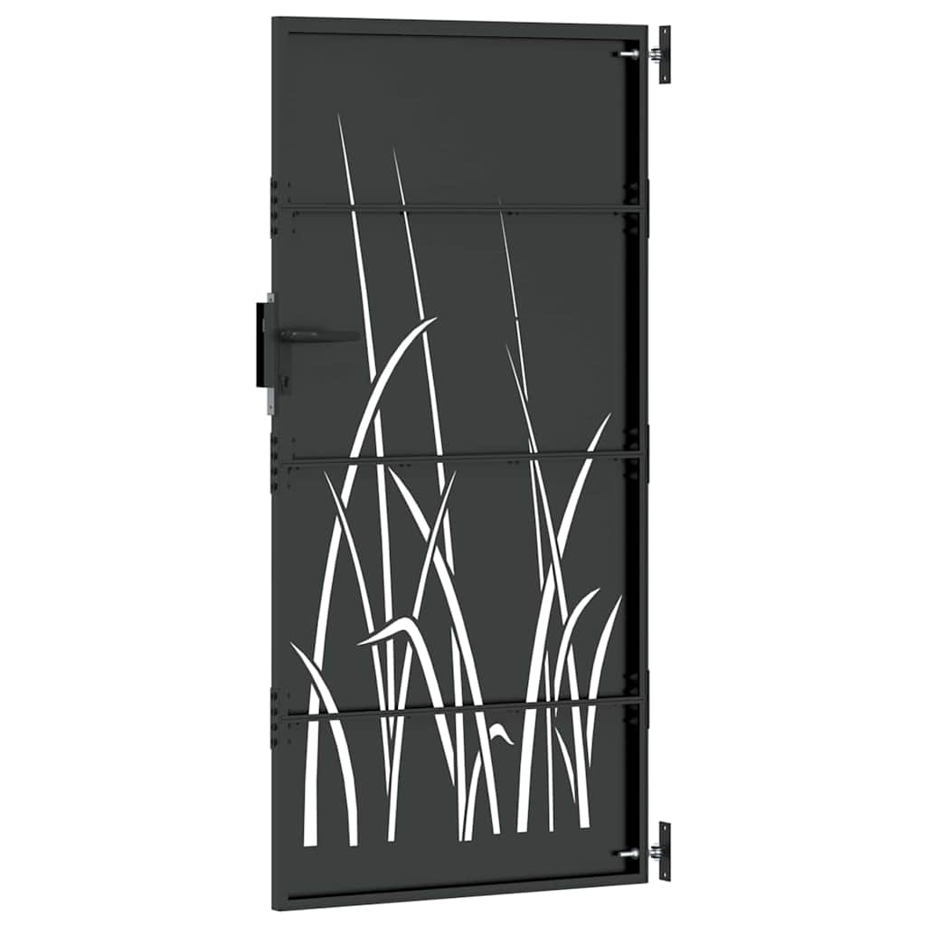 Cancello da giardino con blocco Nero 85 x 175 cm | homemem39