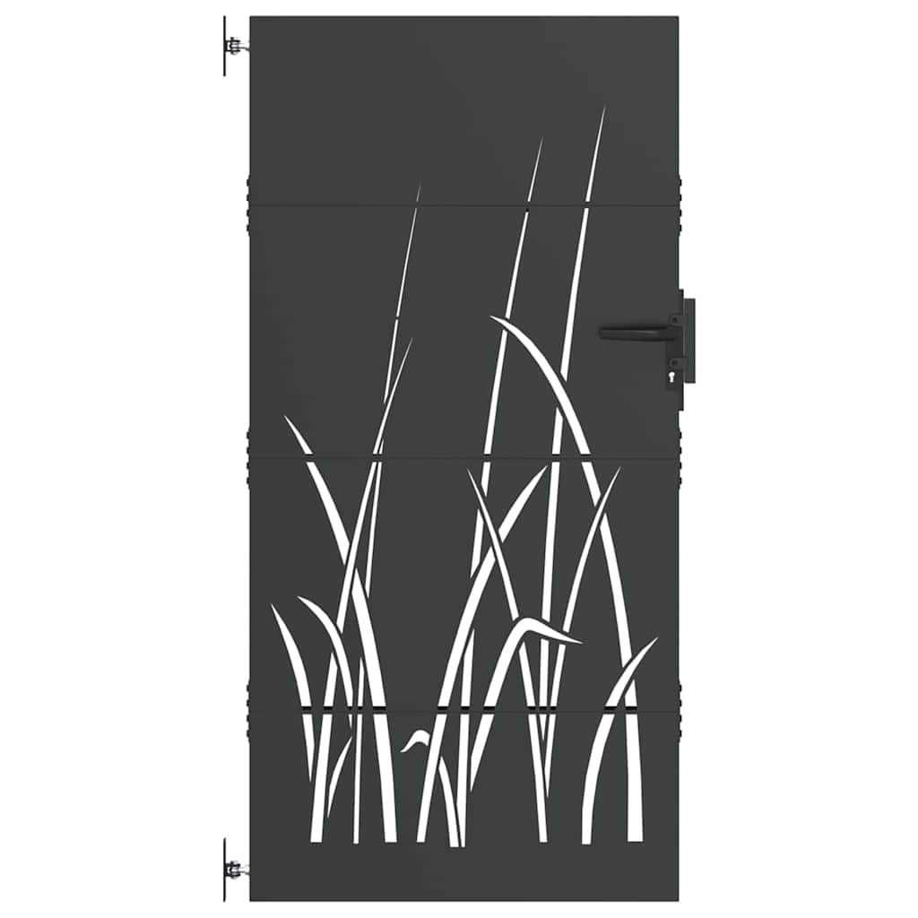 Cancello da giardino con blocco Nero 85 x 175 cm