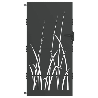 Cancello da giardino con blocco Nero 85 x 175 cm