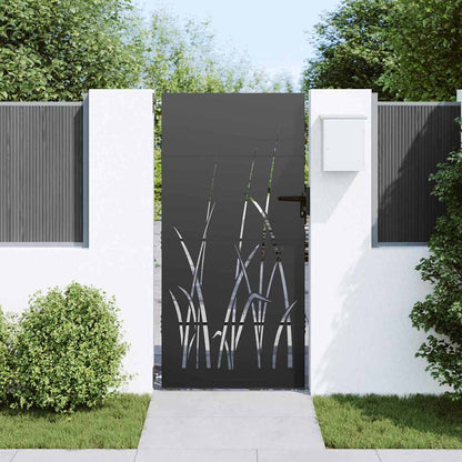 Cancello da giardino con blocco Nero 85 x 200 cm | homemem39