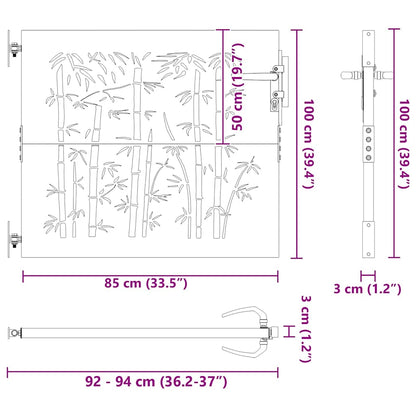 Cancello da giardino 85 x 100 cm Acciaio Verniciato a Polvere | homemem39