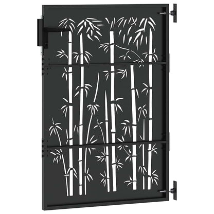 Cancello da giardino con blocco Nero 85 x 125 cm | homemem39