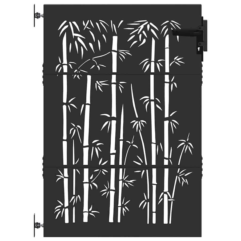 Cancello da giardino con blocco Nero 85 x 125 cm | homemem39