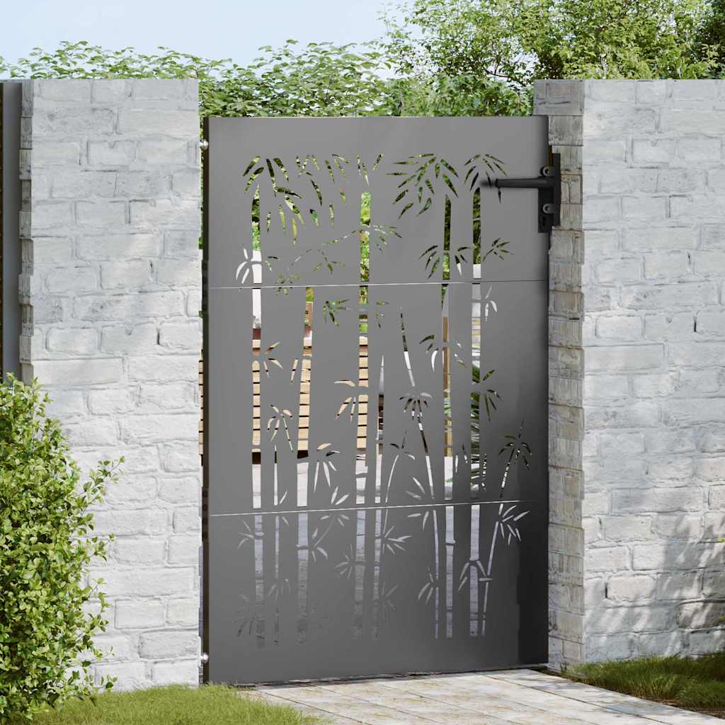 Cancello da giardino con blocco Nero 85 x 150 cm | homemem39