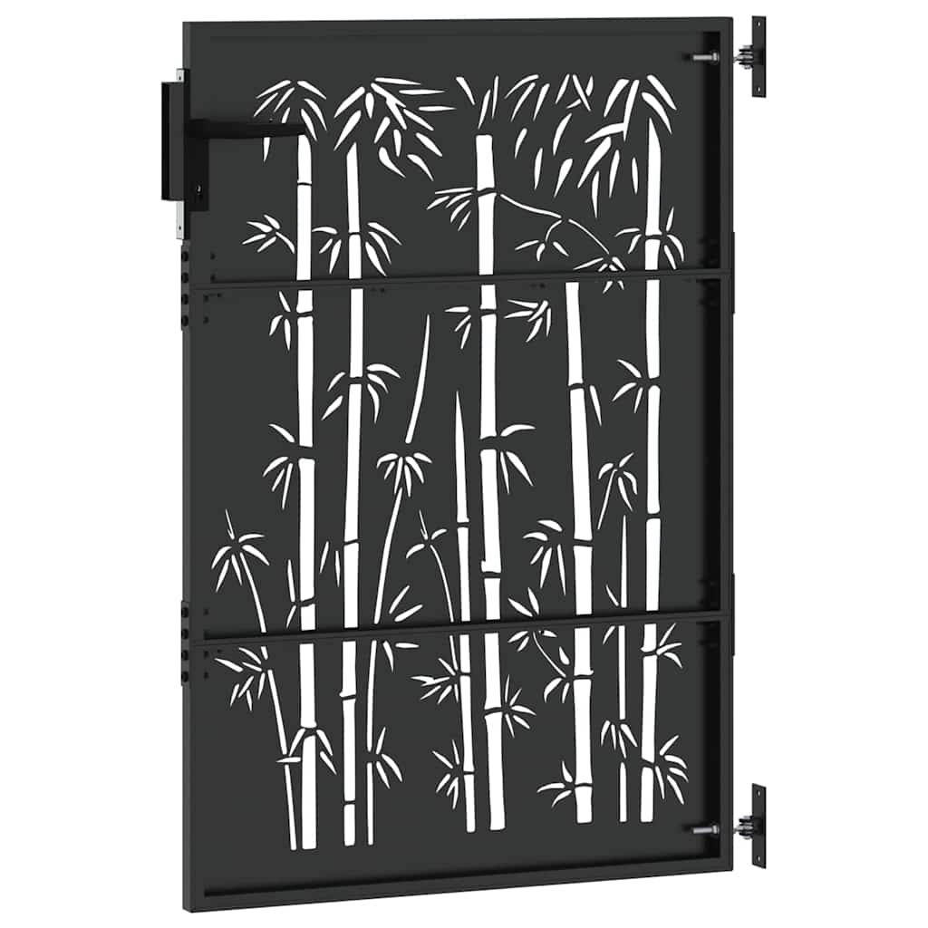 Cancello da giardino con blocco Nero 85 x 150 cm | homemem39