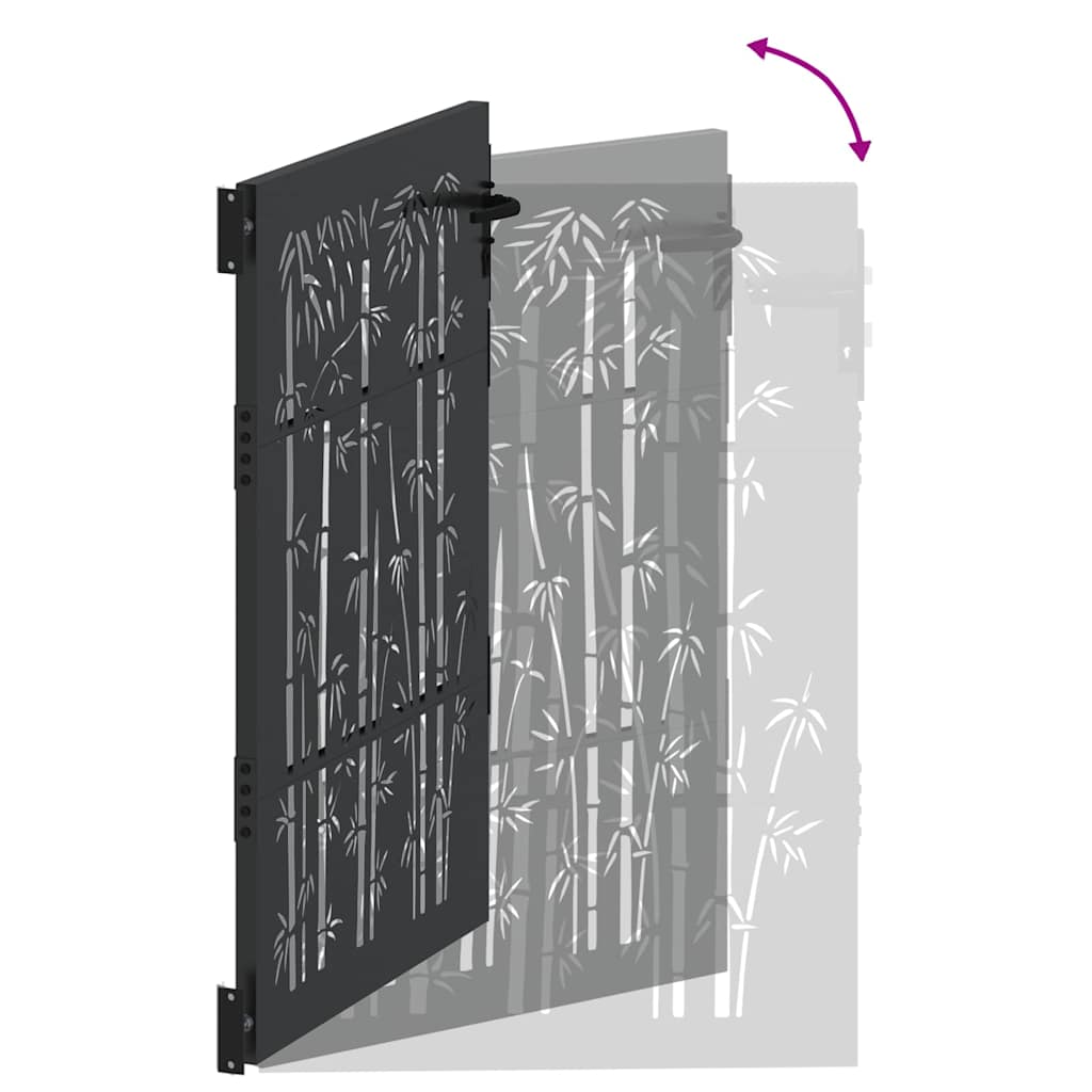 Cancello da giardino con blocco Nero 85 x 150 cm | homemem39