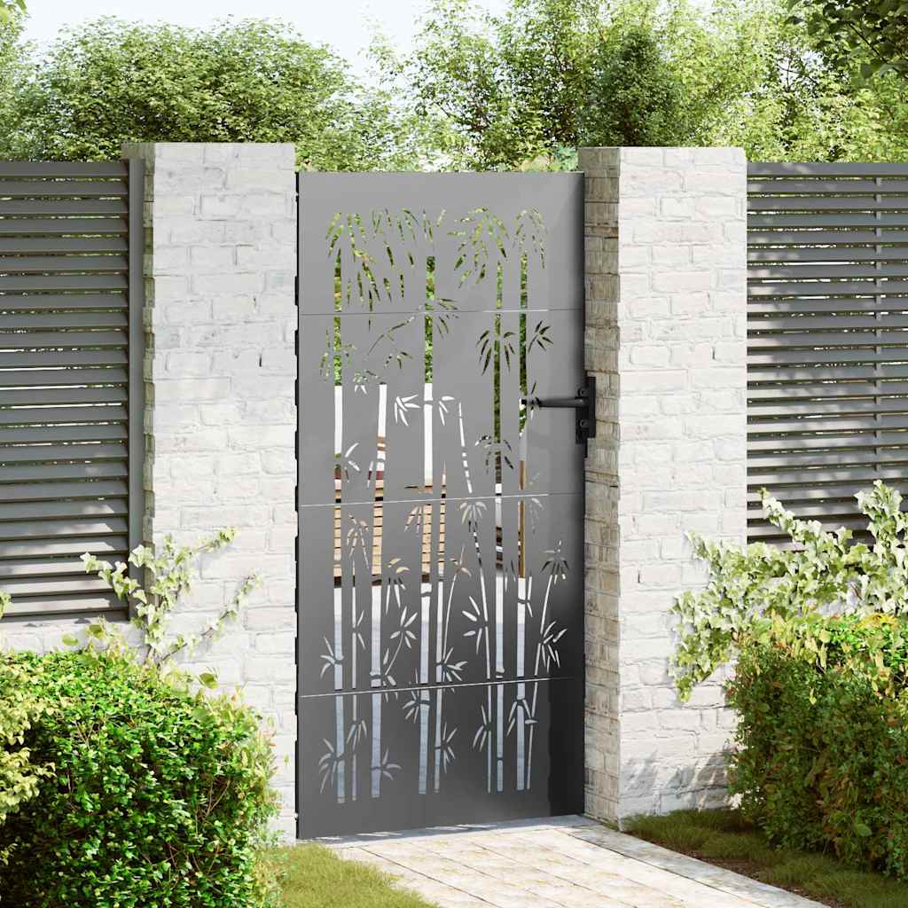 Cancello da giardino con blocco Nero 85 x 200 cm | homemem39