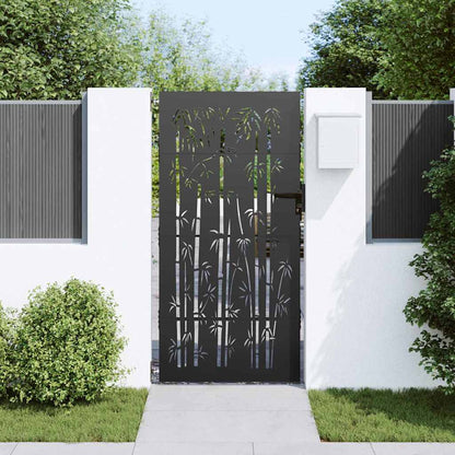 Cancello da giardino con blocco Nero 85 x 200 cm | homemem39