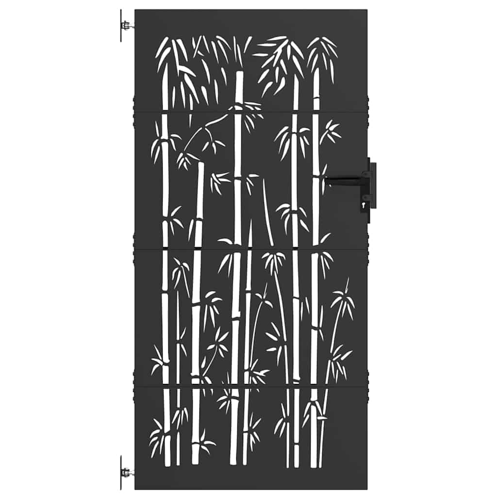 Cancello da giardino con blocco Nero 85 x 200 cm | homemem39