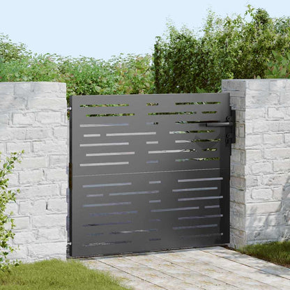 Cancello da giardino con blocco Nero 85 x 100 cm | homemem39